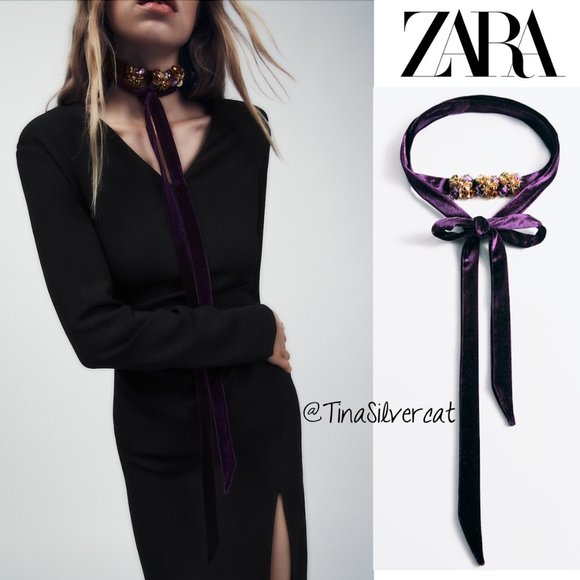 Zara Velvet Jewel Choker NWT
